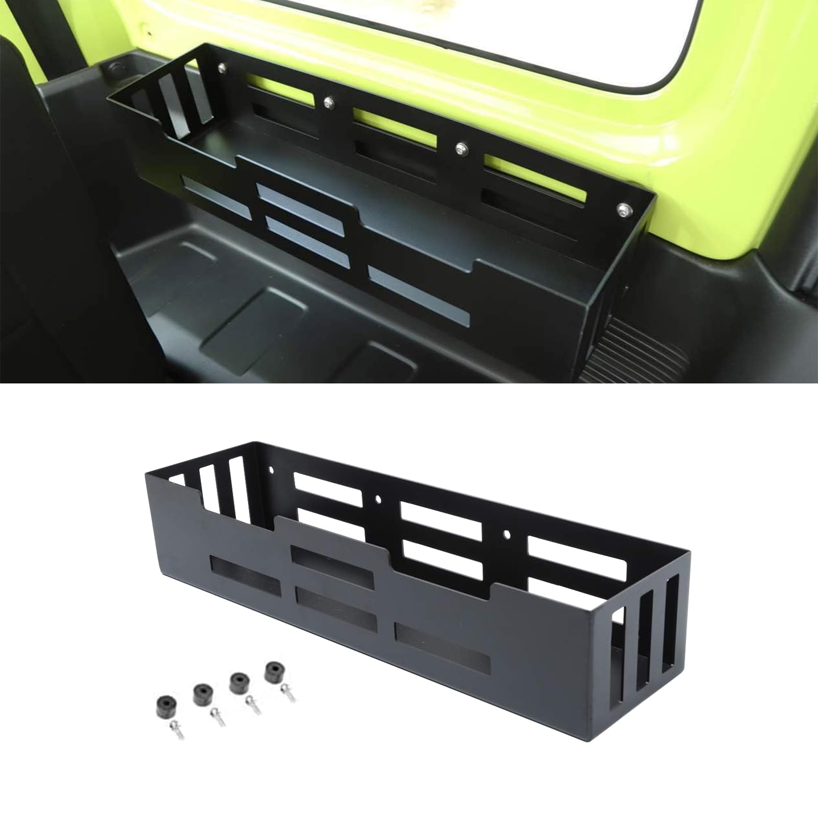 Organizer laterale per bagagliaio dell'auto, per Suzuki Jimny JB64 JB74 2019-2024 (alluminio, 1 pezzo)
