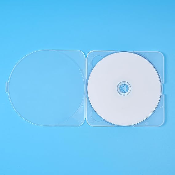 Maxtek Super Slim 3.8mm Clear DVD Case, Space-Saving, Durable, Compact CD, DVD Blu-ray Disc Storage (10)