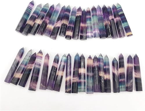 Miniatura 4 de Varitas de cristal curativo, 10 varitas de cristal curativo de fluorita arcoíris natural, torre de cristal de cuarzo, decoración de reiki