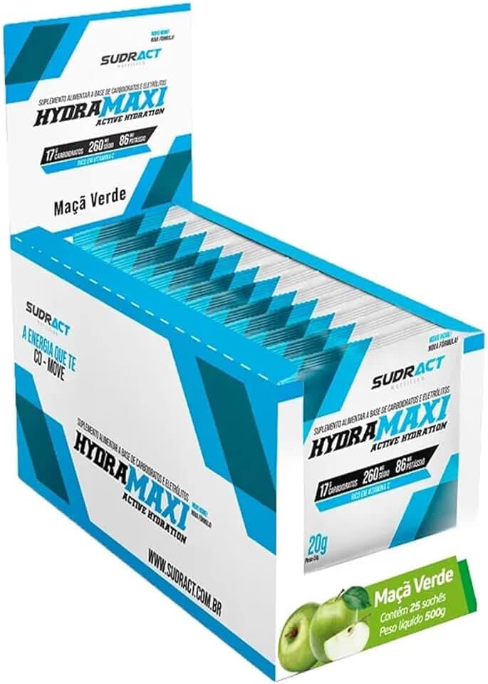 Sudract Hydramaxi Isotônico Em Pó - 25 Sachês 20G Maçã Verde - Nutrition