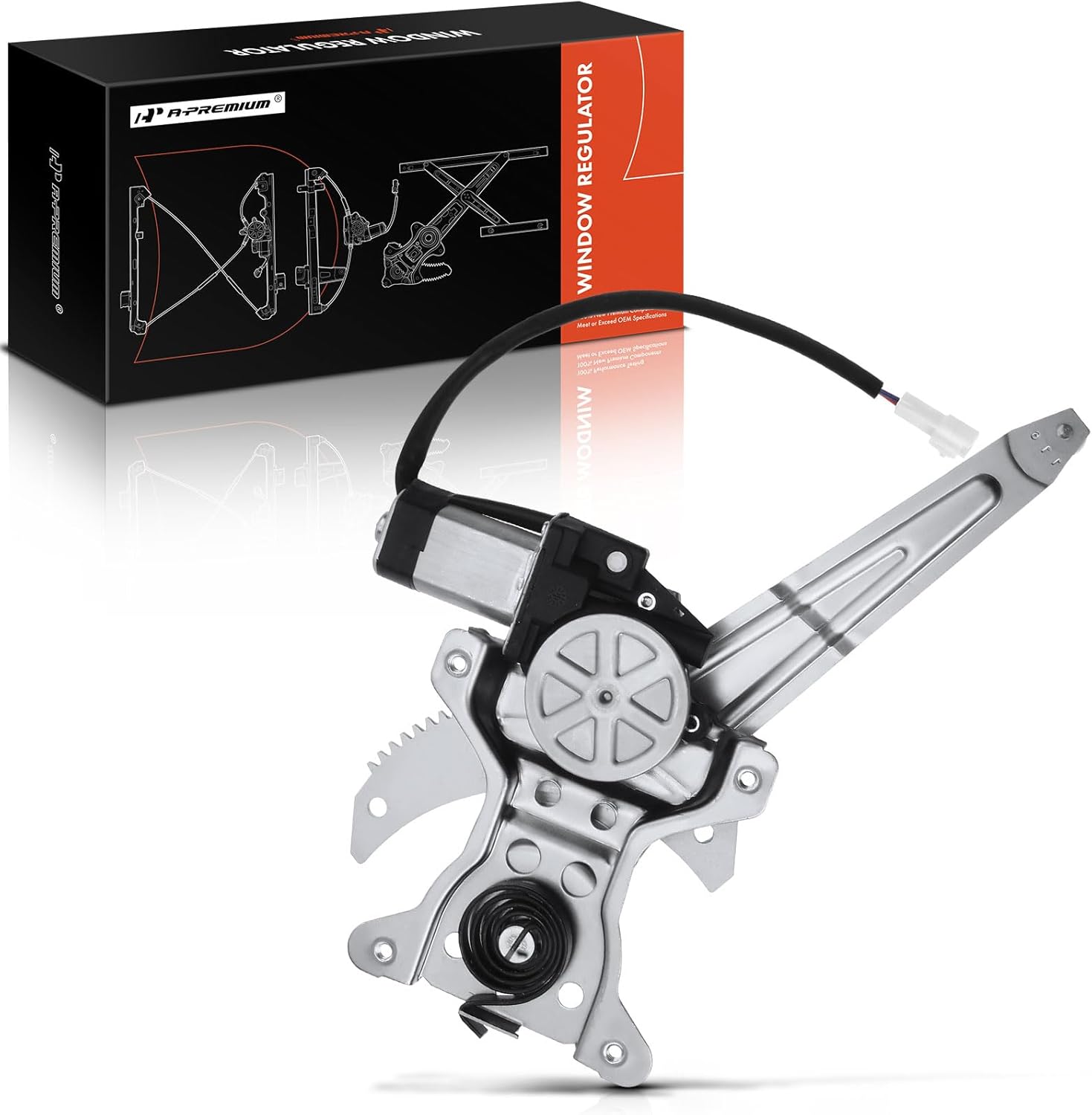 A-Premium Power Window Regulator with 2-Pin Motor Rear Driver Side Compatible with Toyota Corolla 1998 1999 2000 2001 2002 Rear Left Driver Side