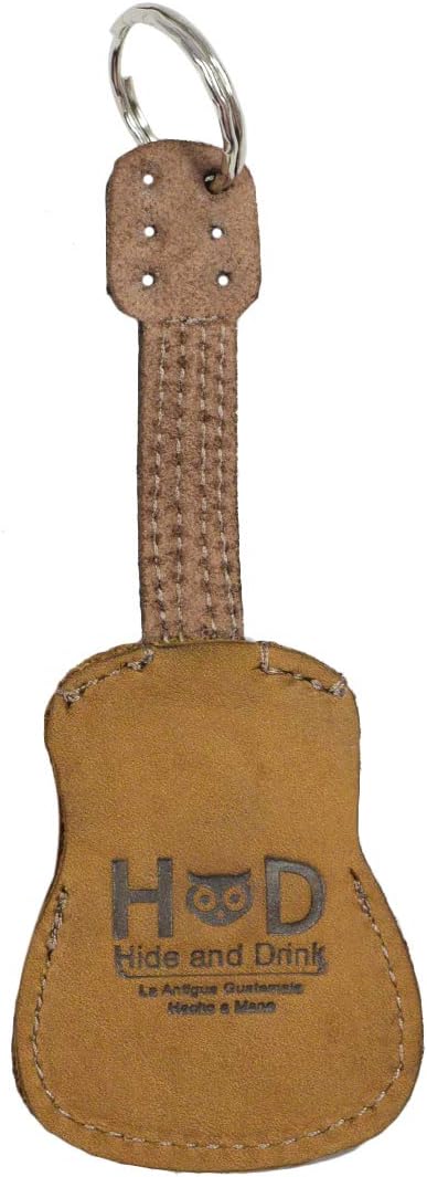 Hide & Drink, Leather Guitar Pick Holder Keychain, Picks Case Instrument Gifts Ideas for Musicians, Handmade Includes 101 Year Warranty :: Old Tobacco