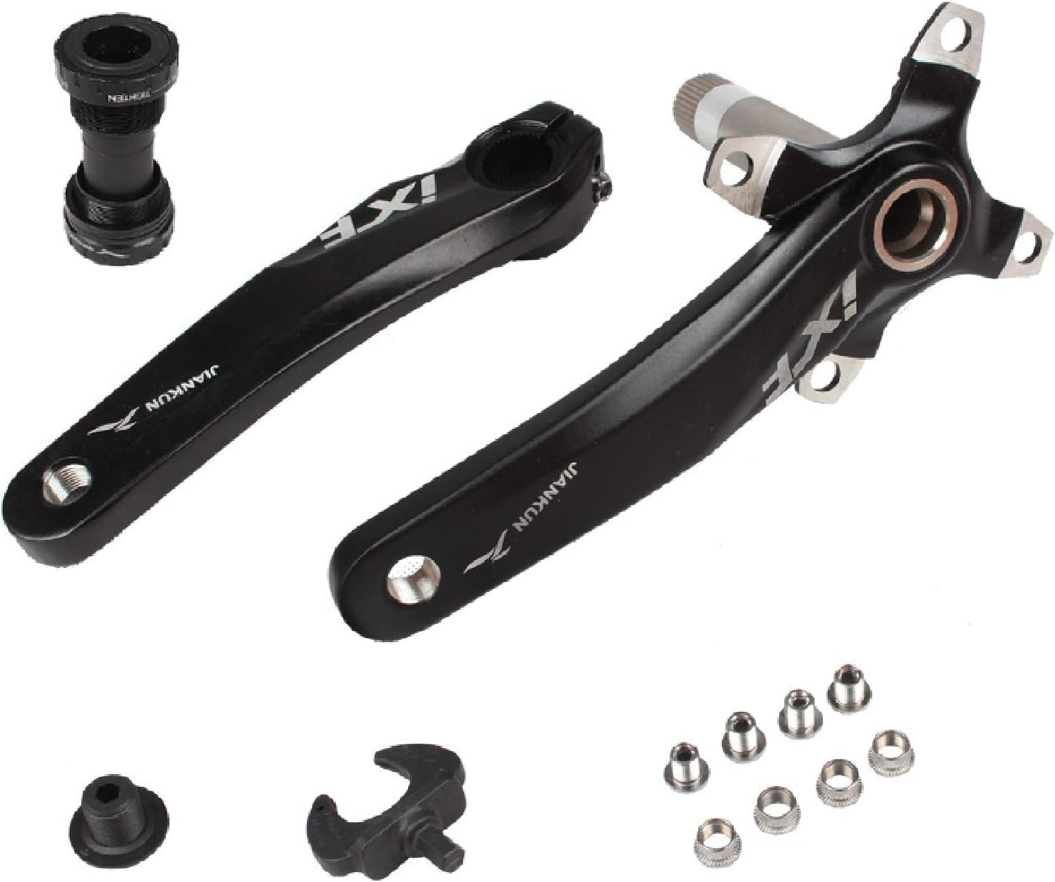 Flunyina 1 Pack Bike Crank Arm Set Bicycle Crankset Aluminium Alloy Bike Single Speed Crankset