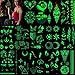 HOWAF tatouages temporaires imperméables 14 feuilles faux tatouages Fluorescent Brillent dans Le Noir tatouage Éphémères tattoo pour hommes et femmes adultes enfants