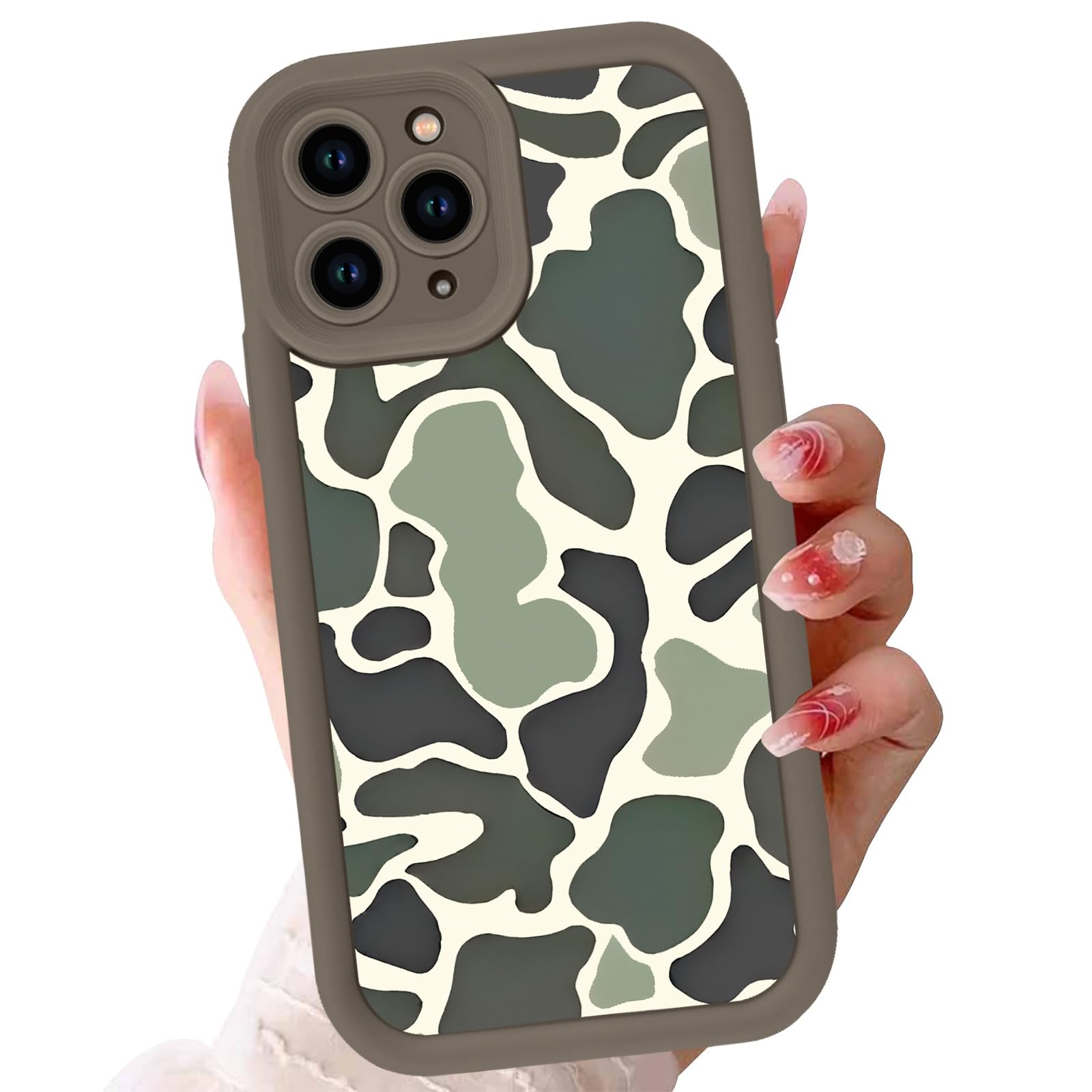 Zrutru Camo Phone Case for iPhone 16 Pro 6.3",Cool Leopard Print Cases Unique Cheetah Tortoise Design Pattern for Men Boys Teens,Soft TPU Brown