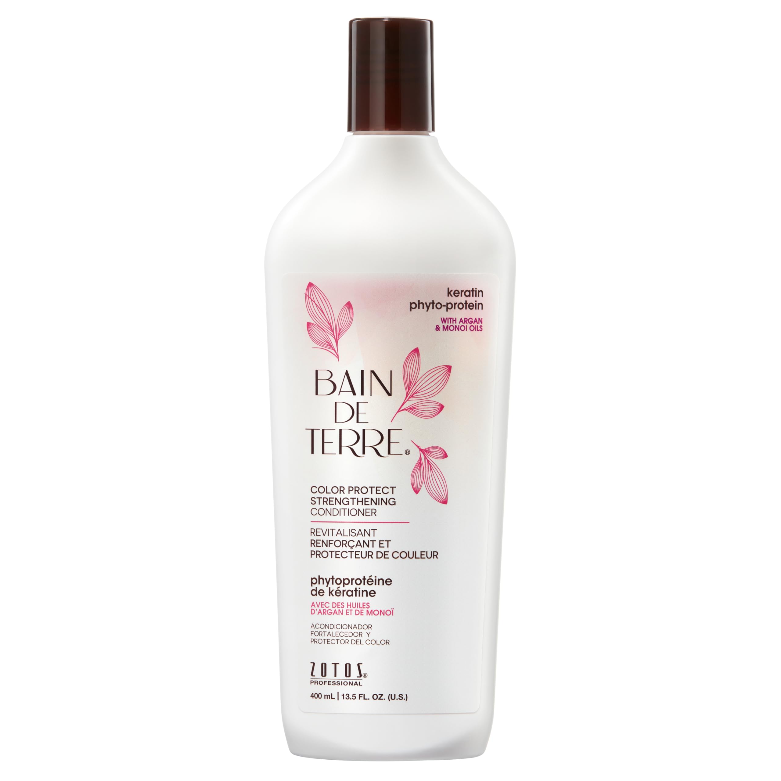 Bain de Terre Keratin Phyto-Protein Color Protect Strengthening Conditioner, Color-Safe Strengthening for Weak & Damaged Hair, Sulfate-Free, Paraben-Free