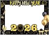 New Years Photo Props, Handheld Frame, 68x48cm, New Year Props, Photo Booth Frame, Black Gold, For Women, Family, Kids, Indoor, Outdoor, Festival, Holiday Setups