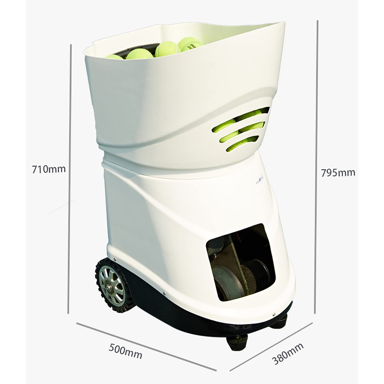 Lanciatore Automatico Tennis, Macchina per Palline Tennis, Telecomando App Mobile (velocità, Frequenza, Angolo, Rotazione, ECC.), Contiene 150 Palline, Adatto Tutti I Giocatori di Tennis