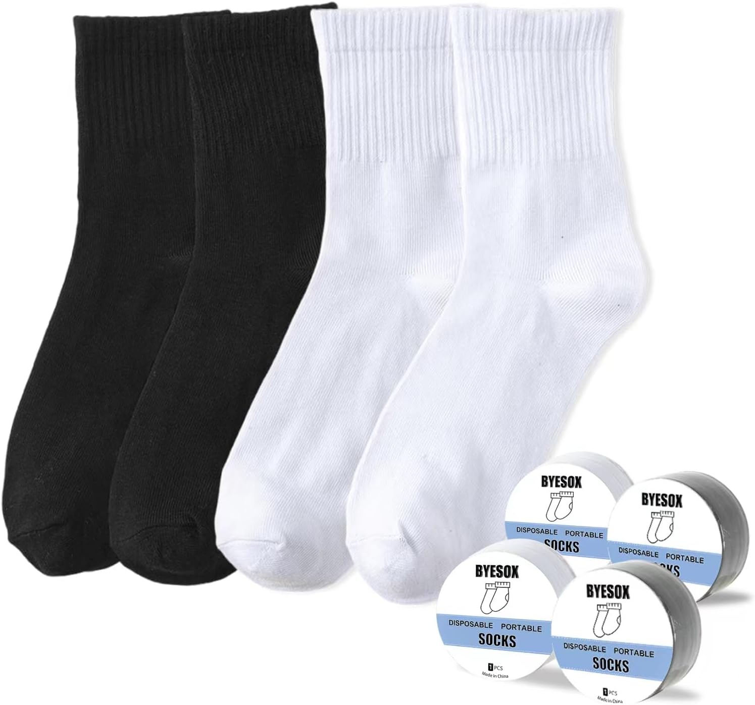 12 Pairs Disposable Socks for Travel, Single-use Compressed Socks Good for On-the-Go
