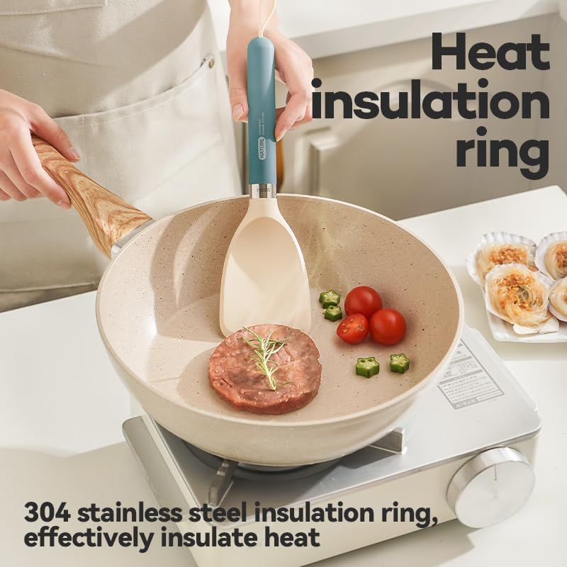 Miniatura 4 de Espátula pequeña de silicona para cocinar girador flexible con núcleo interior sólido y mango de nailon resistente al calor, espátula ideal para