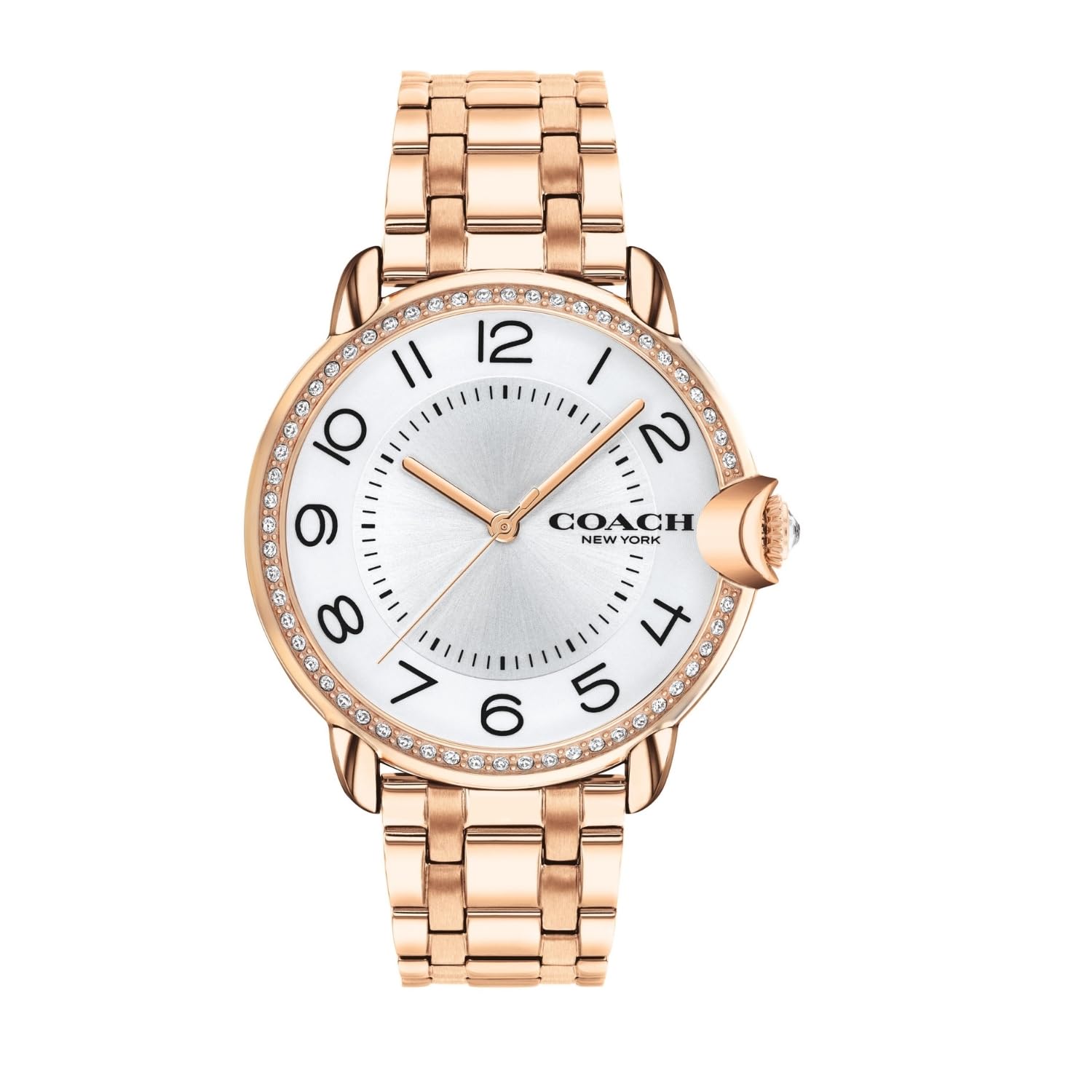 Coach Arden Qtz Basic Silver White Round Dial Womens Watch|Ionic Plated Rose Gold Steel Material|Gold Color Band - 14503809 (B09524V99T) Amazon Price History, Amazon Price Tracker