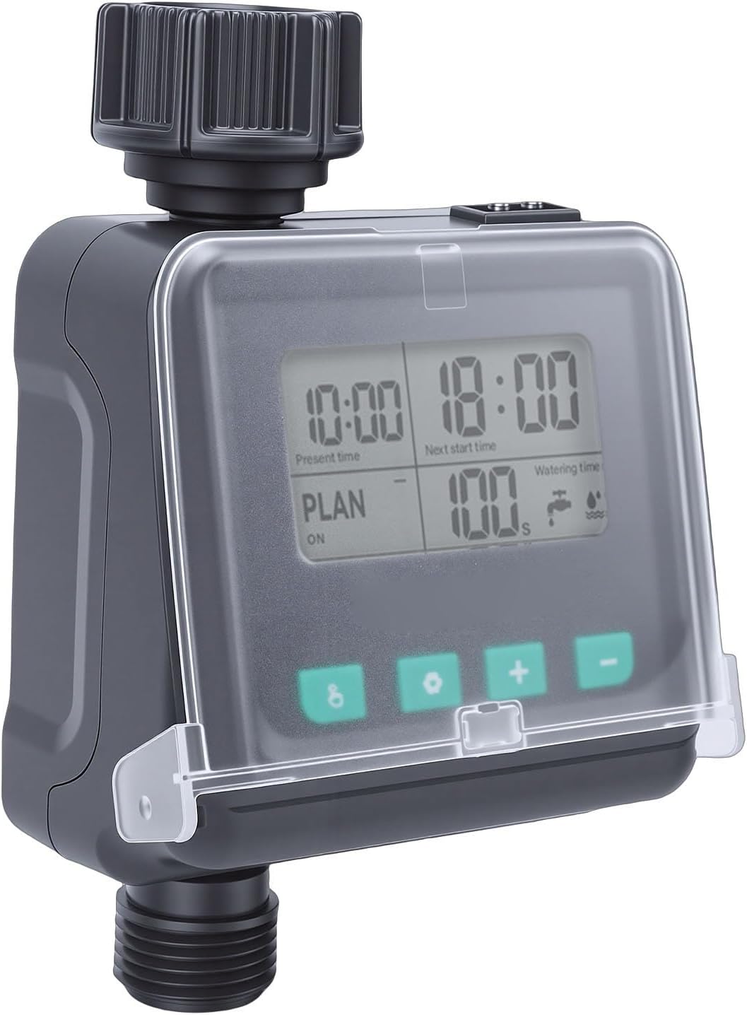 Yosoo Automatic Drip Irrigation Lawn Watering System for Yard with Garden Hose Faucet Timer, Programmable Water Sprinkler Timer, 1 Outlet, Made from Plastic Material