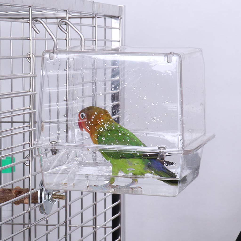 Vogeltränke Box Hängender Käfig Badewanne Spielzeug für Wellensittiche Nymphensittiche Badebox mit, für,