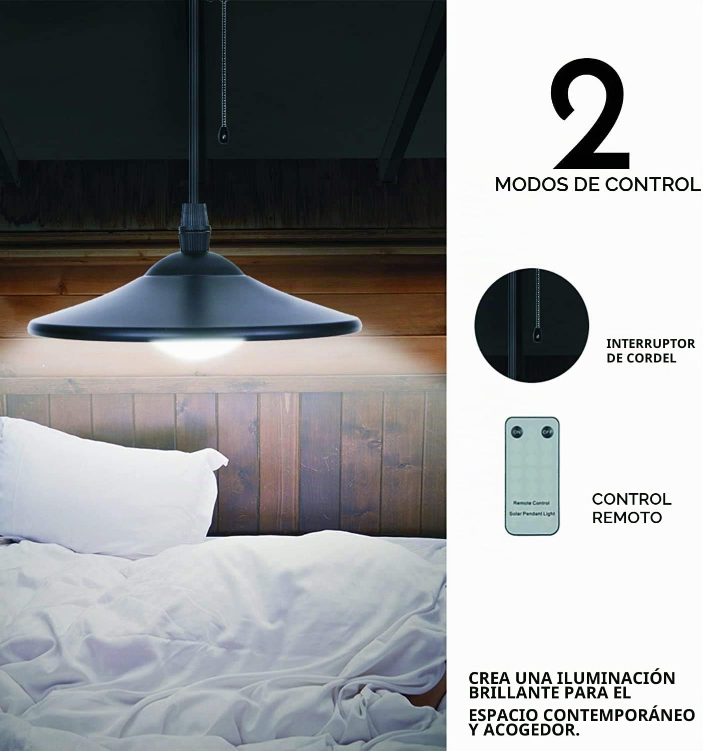 Lixada Energía Solar Colgante de Luz E27 Lámpara de Luces IP65 Resistencia al Agua para Jardín Patio Patio Balcón Paisaje (tipo 1)