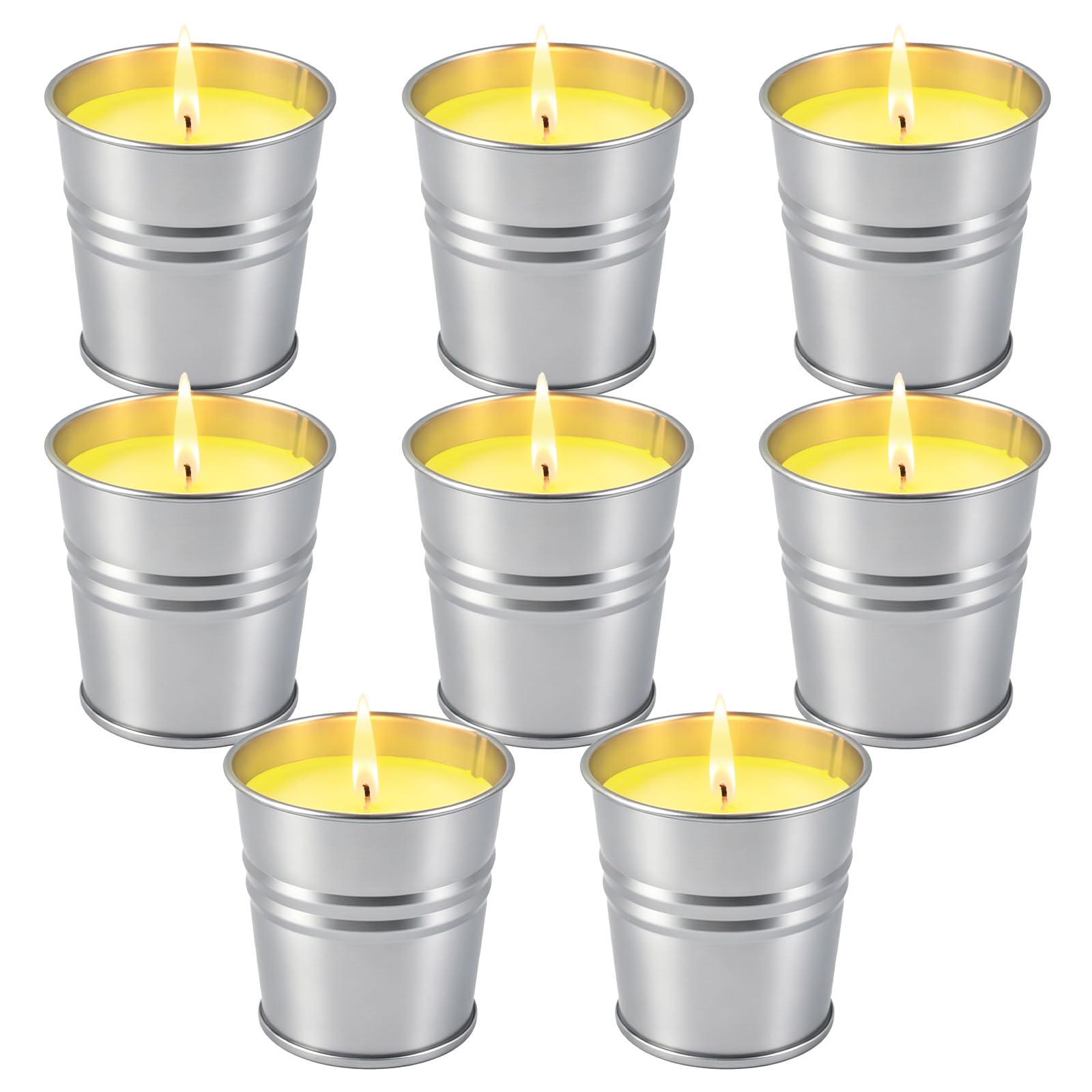Citronella Candle Outdoor and Indoor,8x2.5OZ 160H Burining Time Natural Soy Wax Outdoor Candles Smokeless Citronella Tea Lights,High Fragrance Fly Repellent Candles for Home Camping Garden Patio