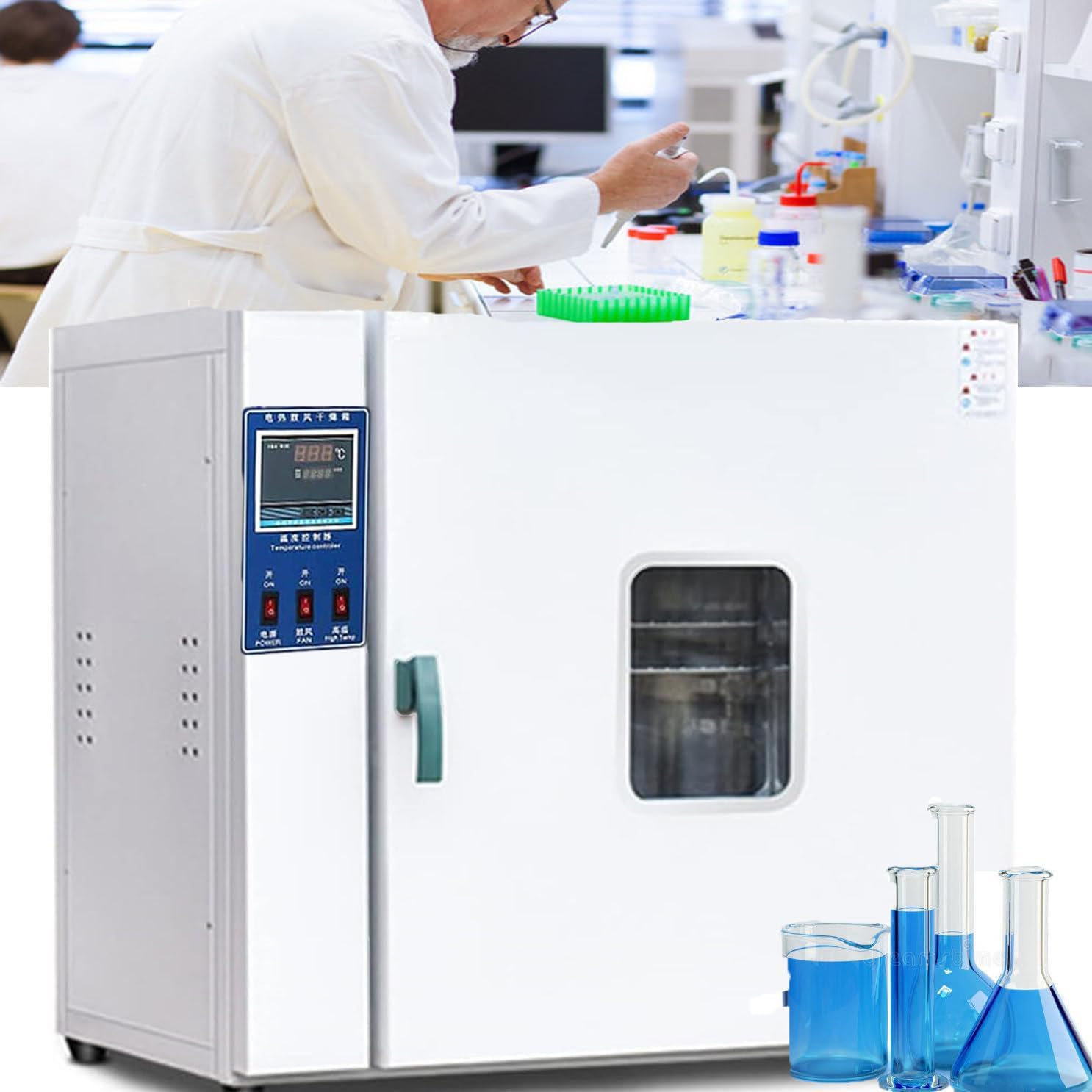 Étuve de séchage de Laboratoire, étuve de séchage à Convection d'air pulsé de Laboratoire, étuve de séchage à air Chaud à température constante à Chauffage électrique 43L-800W