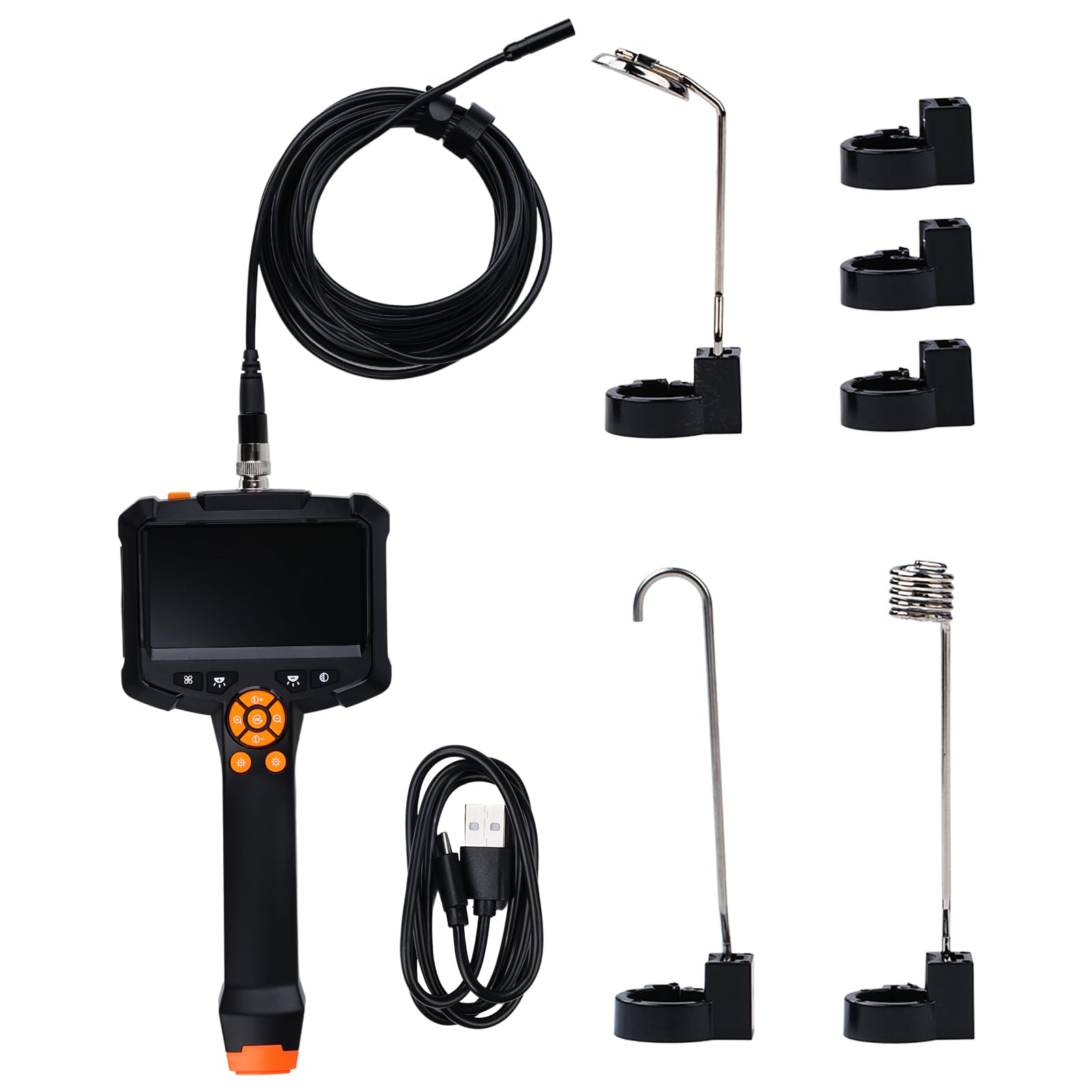 Endoscopio con luce 1080P HD, telecamera endoscopica industriale IP67 endoscopio impermeabile, cavo semirigido 16,5 piedi, telecamera per ispezione tubi HD