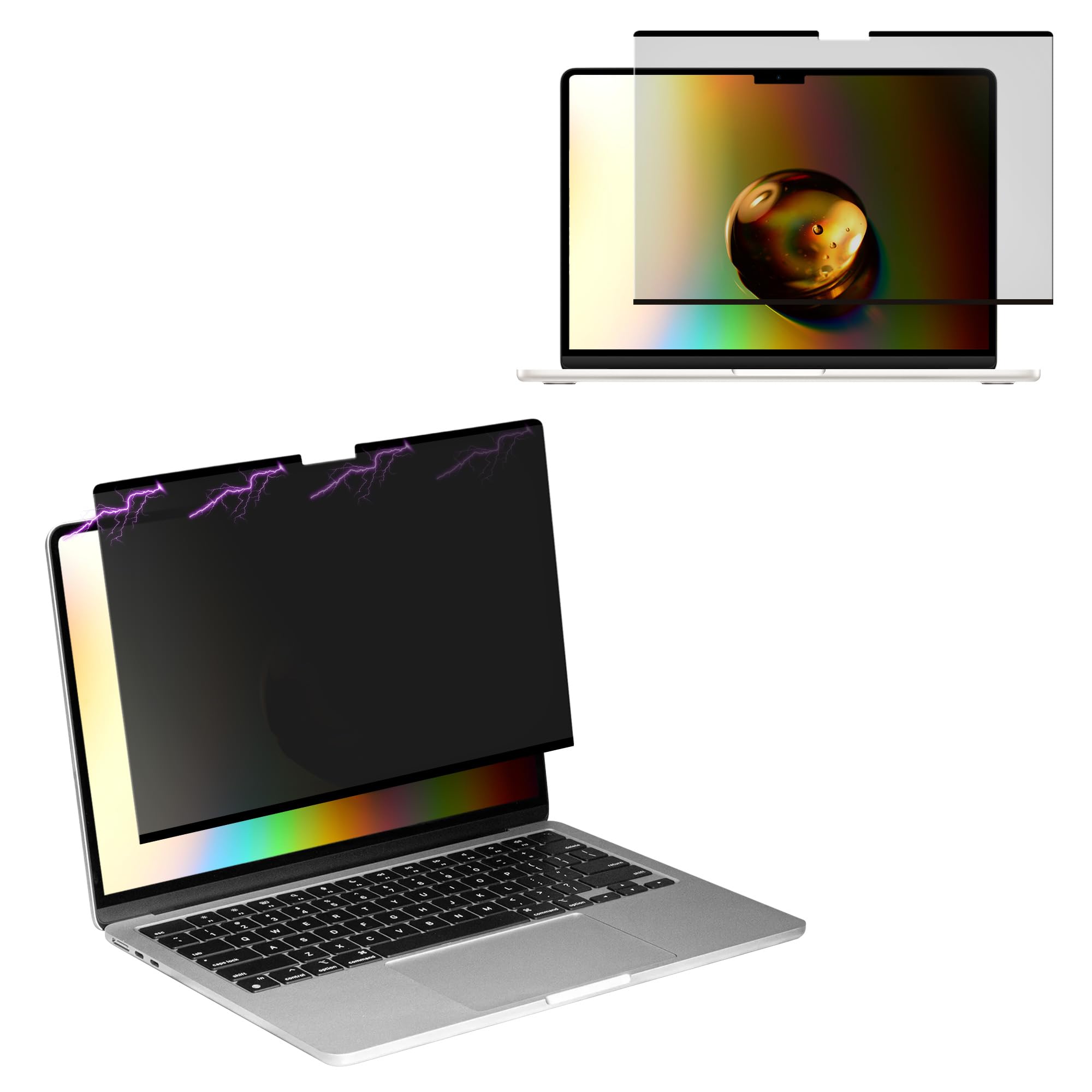 kwmobile Pellicola Privacy per Apple MacBook Pro 16 M5 2026 A3428 - Privacy Screen per Laptop - Filtro Schermo Protettivo Rimovibile e da Viaggio - Filtro Anti Luce Blu Magnetico