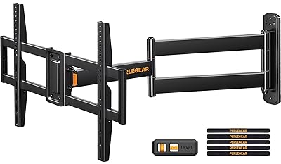 Perlegear Corner TV Wall Mount Long Arm TV Mount Bracket for 32-75 Inch TVs-Full Motion Wall Mount with 32.37” Extension & Swivel Articulating Arm & Tilt, MAX VESA 600x400mm, Holds up to 100 lbs