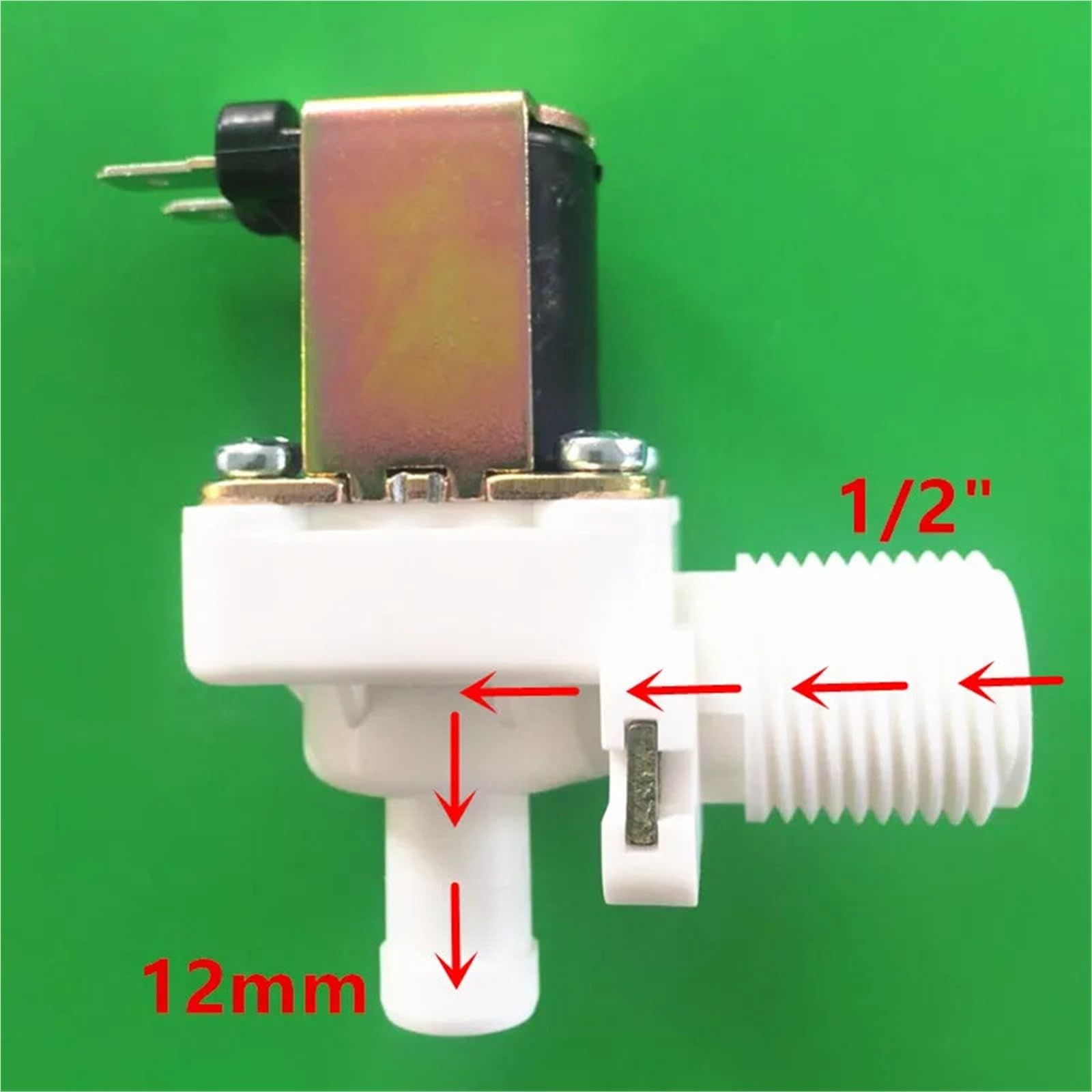 12 Voltios DC 12 V 24 V 36 V 48 V AC 110 V 220 V Vertikales, normalerweise geschlossenes Magnetventil, Wassereinlass, 1/2 Zoll Außenventil(110V)