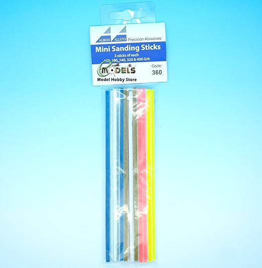 Albion Alloys Mini Sanding Stick 100,180,240,320 400 Grit 360