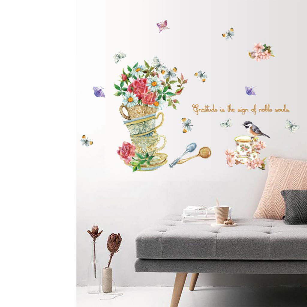 Wandsticker Zum Selbermachen Retro Wandaufkleber Motiv Vase Mit Schmetterling Vogel Pvc Abnehmbar Glas Schrank Kuhlschrank Dekoration Wohnzimmer Schlafzimmer Kinder Mehrfarbig Amazon De Baumarkt