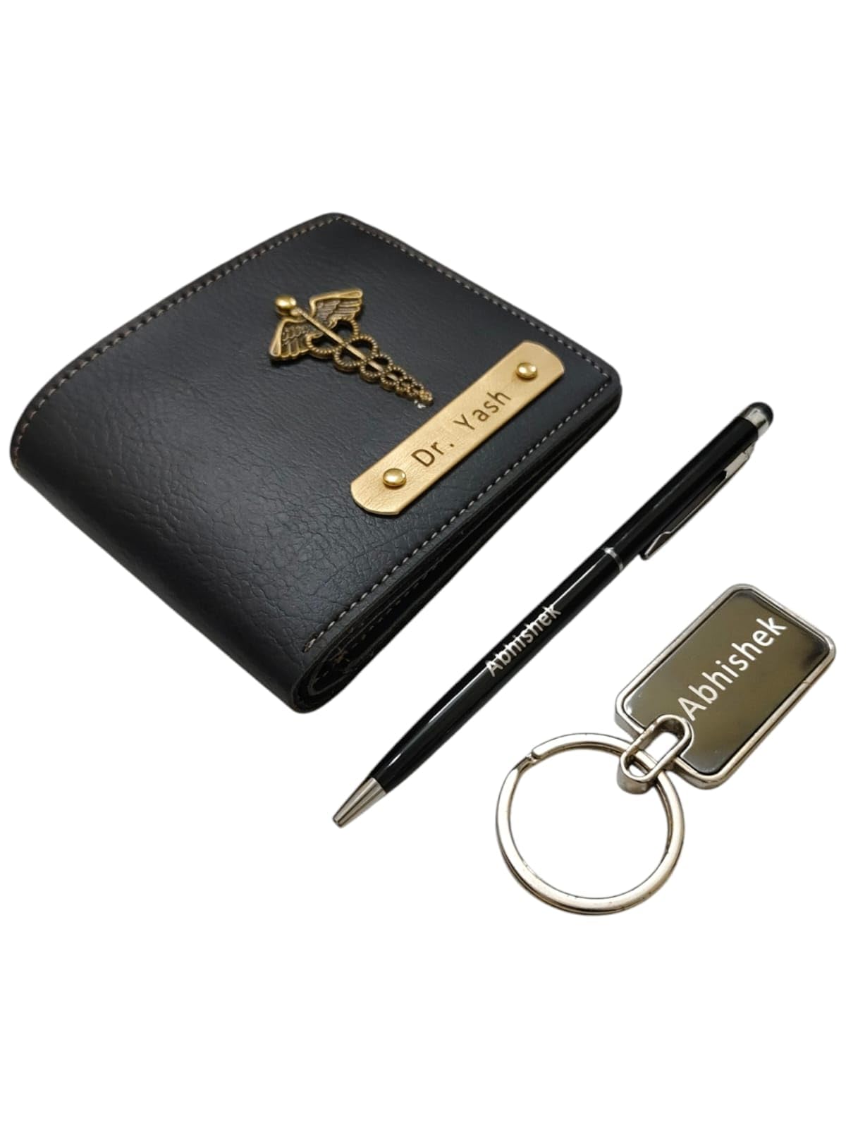Luxury Crown Design Wallet Gift Set with Pen and Keychain, Green, 3 Pieces (Blue)-image-19