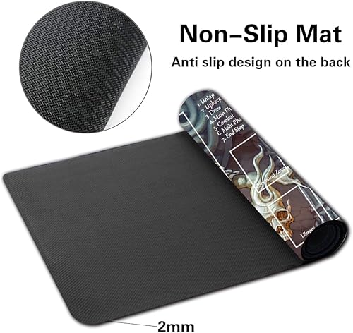 Miniatura 4 de Juego de mesa MTG Playmat tamaño 23.6 x 13.8 in, alfombrilla de mouse compatible con alfombrillas TCG RPG CCG (ASHIOK, Nightmare Muse-Zone)