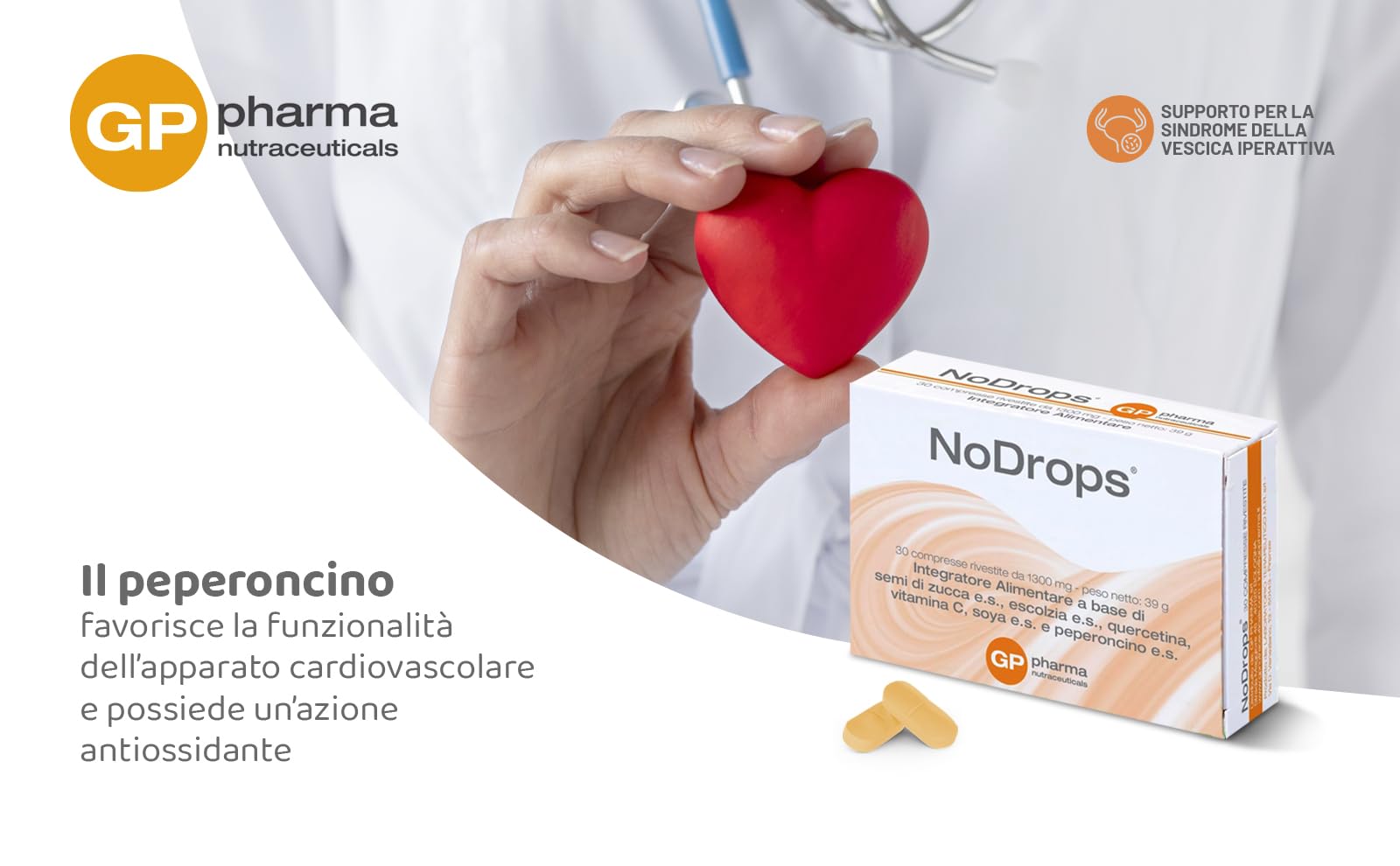 NoDrops® Supporto per la Sindrome della Vescica Iperattiva, Benessere Urinario, Controllo della Minzione,Formula Naturale per Uomo e Donna