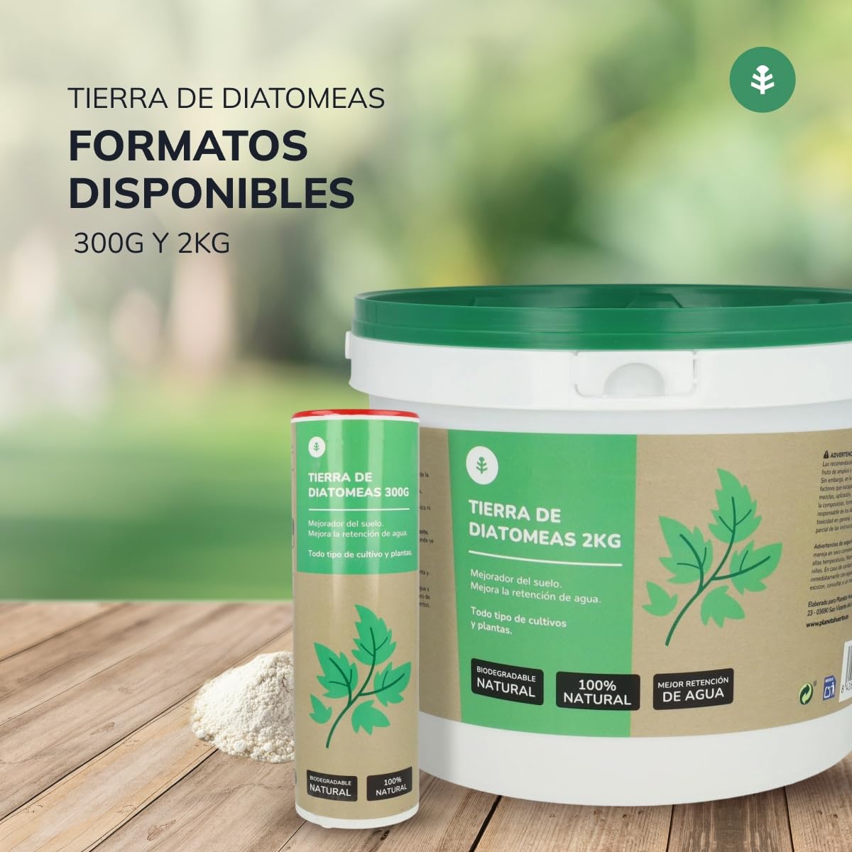 Planeta HUERTO | Tierra de Diatomeas 300 g Mejorador Natural de Suelo y Fertilizante Ecológico