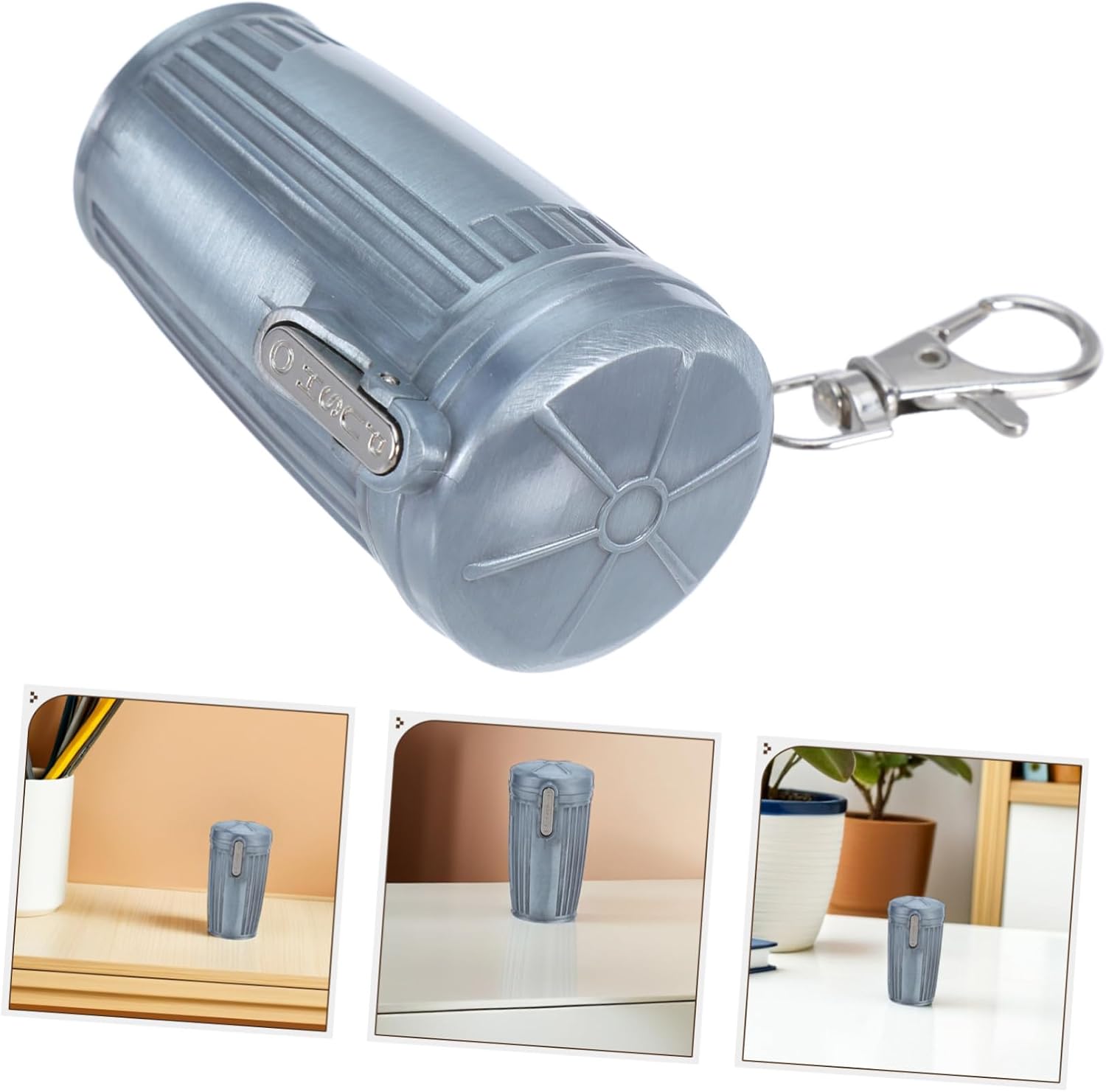 Portable Windproof Ashtray with Lid for Car and Vehicle Use Lightweight Iron Travel Ash Tray with Keychain Mini Smokeless Receptacle for Outdoor Smokers