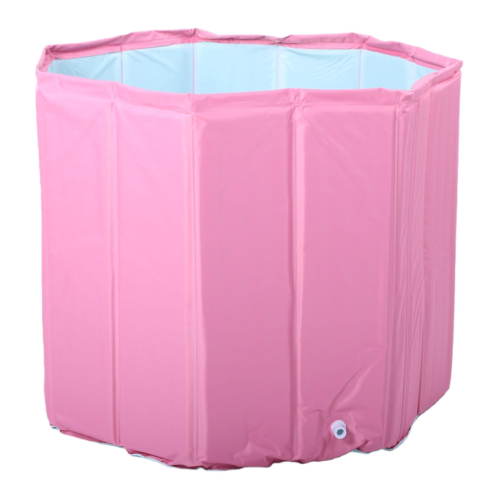 Bañera portátil para adultos rosa de PVC plegable y ligera de 31,5x25,5 pulgadas
