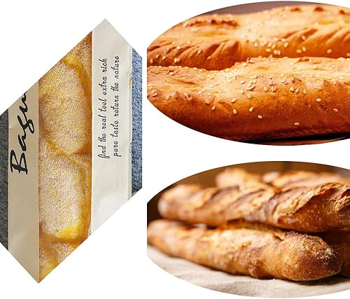 Miniatura 4 de Paquete de 24 bolsas de papel kraft fresco de pan baguette, bolsas de embalaje para pan con ventana frontal transpirable (4 x 1.6 x 23.6 pulgadas) y