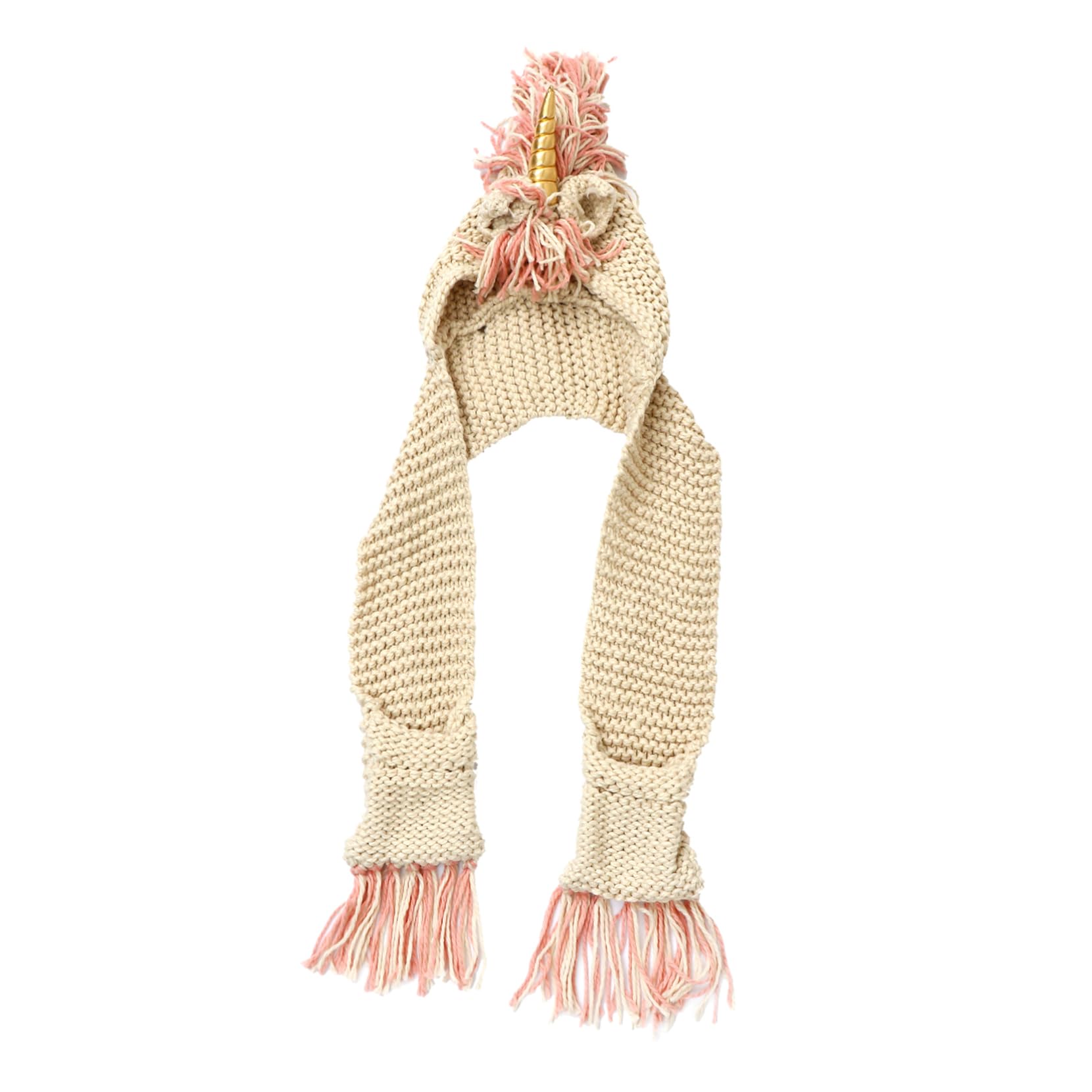 FOMIYES Unicorn Kids Hat Knitted Cape Cap Warm Scarf Hat Knitted Beanie Winter Knit Scarves Golden