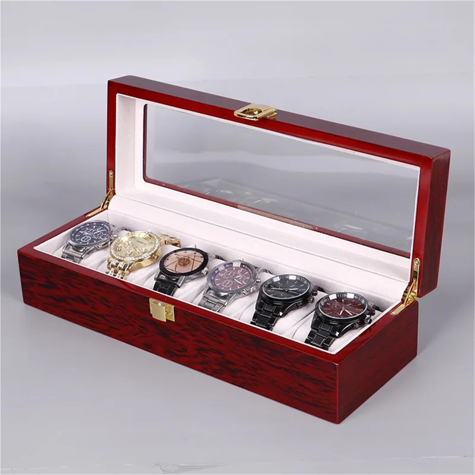 Portaorologi in Legno Massello Organizzatore di scatole for orologi con slot 2/3/5/6/10/12