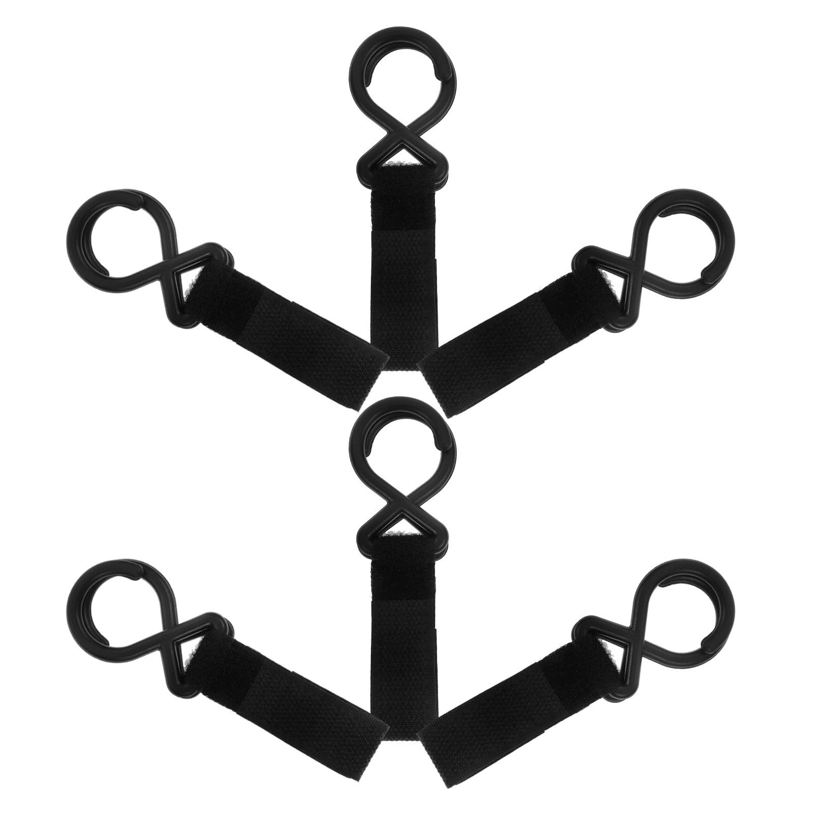6pcs Universal Stroller Hooks Black Nylon Bag Hooks
