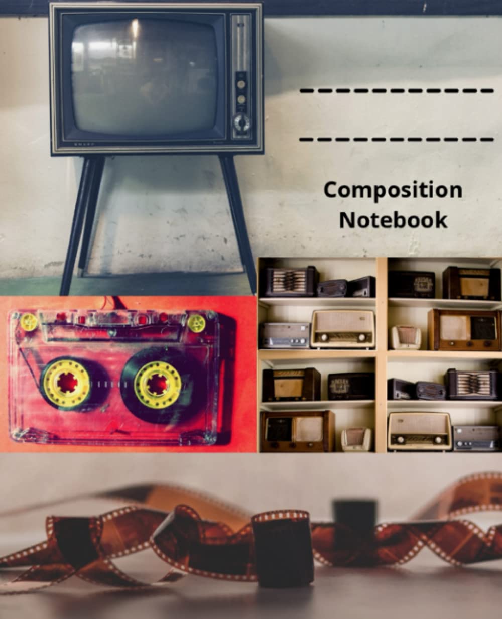 Composition Notebook: Wide ruled with margin | 7.5x9.25 | 19.05x23.5 cm | 100 pages | Retro themed cover | Blank notebook for teens and adults