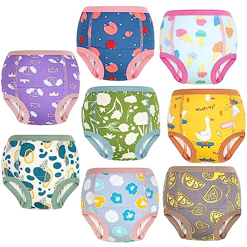 MOEMOE BABY Training Underwear 8 Pack Cotton Potty Training Pants for Toddler Boys and Girls 2-7T