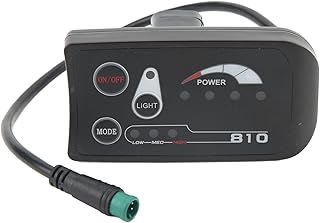 Tissting Electric Bike LED Display Meter, Waterproof 5P Display Meter Bicycle Speedometer with Waterproof Connector, ABS 24V 36V 48V Control Panel, Cycling Odometer for Electric Scooter