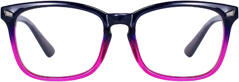 MAXJULI lentes de bloqueo de luz azul, lectura de computadora/juegos/TV/teléfonos lentes para mujeres y hombres (rosa degradado púrpura)