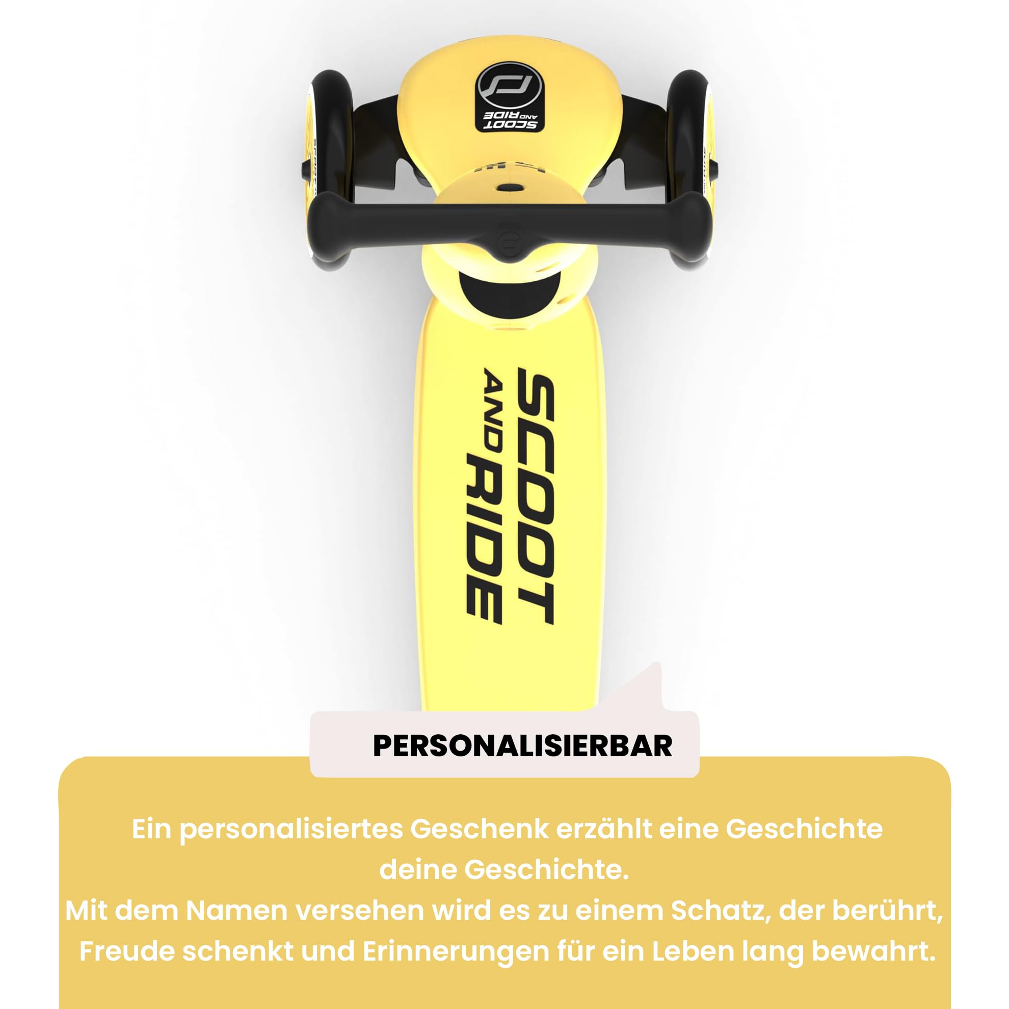 Personalizzato Scoot and Ride Highwaykick 1 Limone – 2-in-1 con seduta & regolabile in altezza – per bambini da 1 a 5 anni