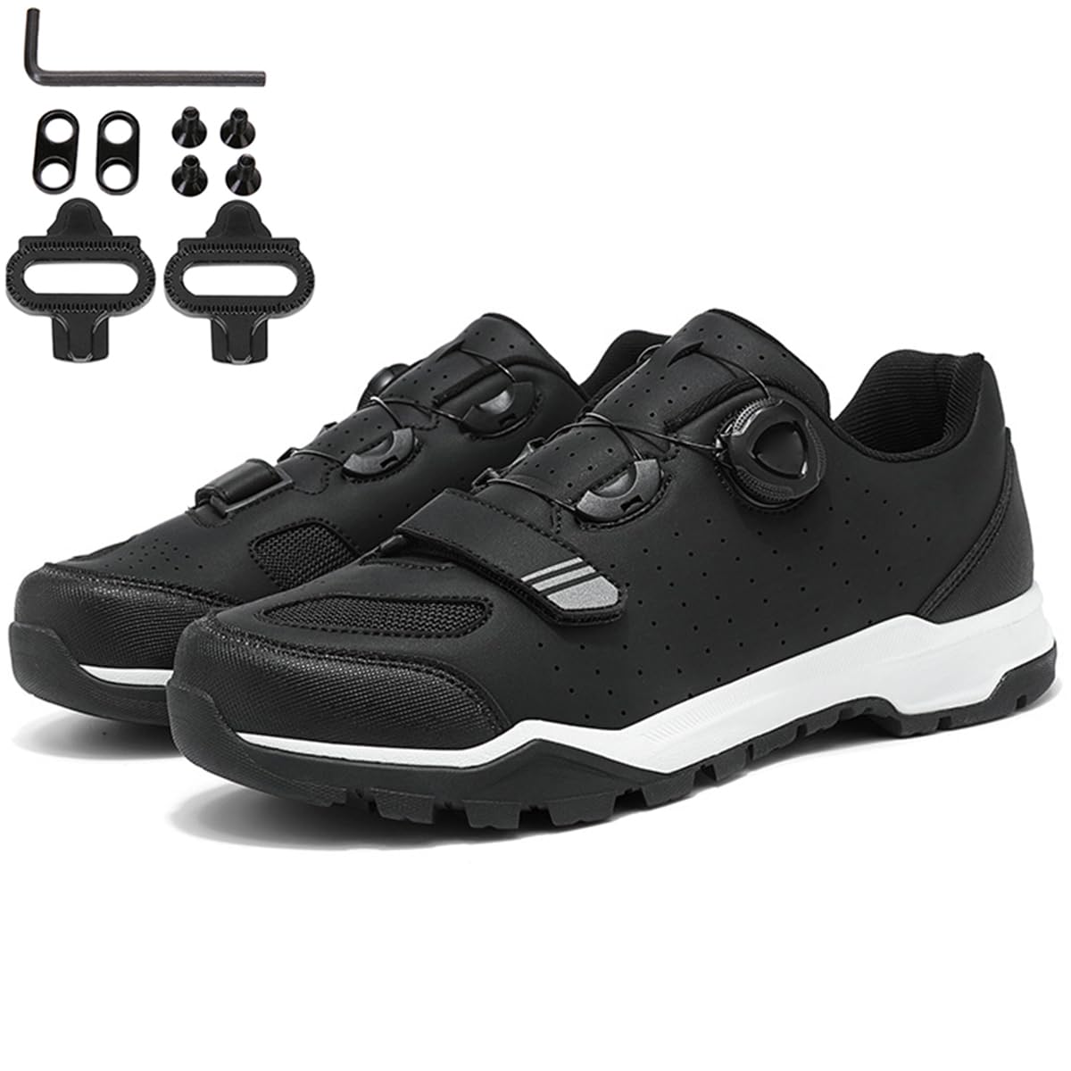 Zapatilla de Ciclismo MTB Hombre, Zapatos Bicicleta de Montaña Antideslizantes Compatibles con SPD Lock System Unisex Adulto Respirables