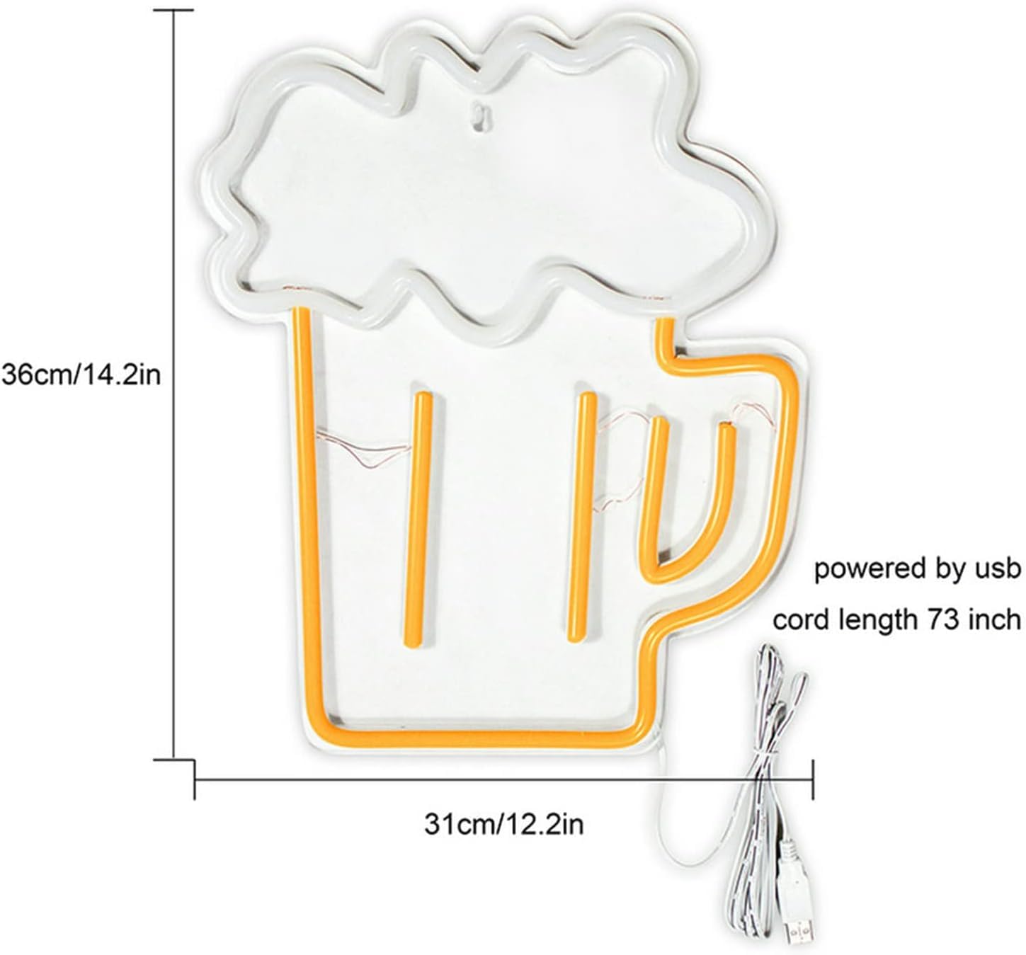 Akrylowy podświetlany napis Światło neonowe LED restauracja/bar Party Decor akrylowe neony LED USB z przełącznikiem, wiszące na ścianie szyld oświetleniowy, 36X31cm Znak świetlny na ścianę domu