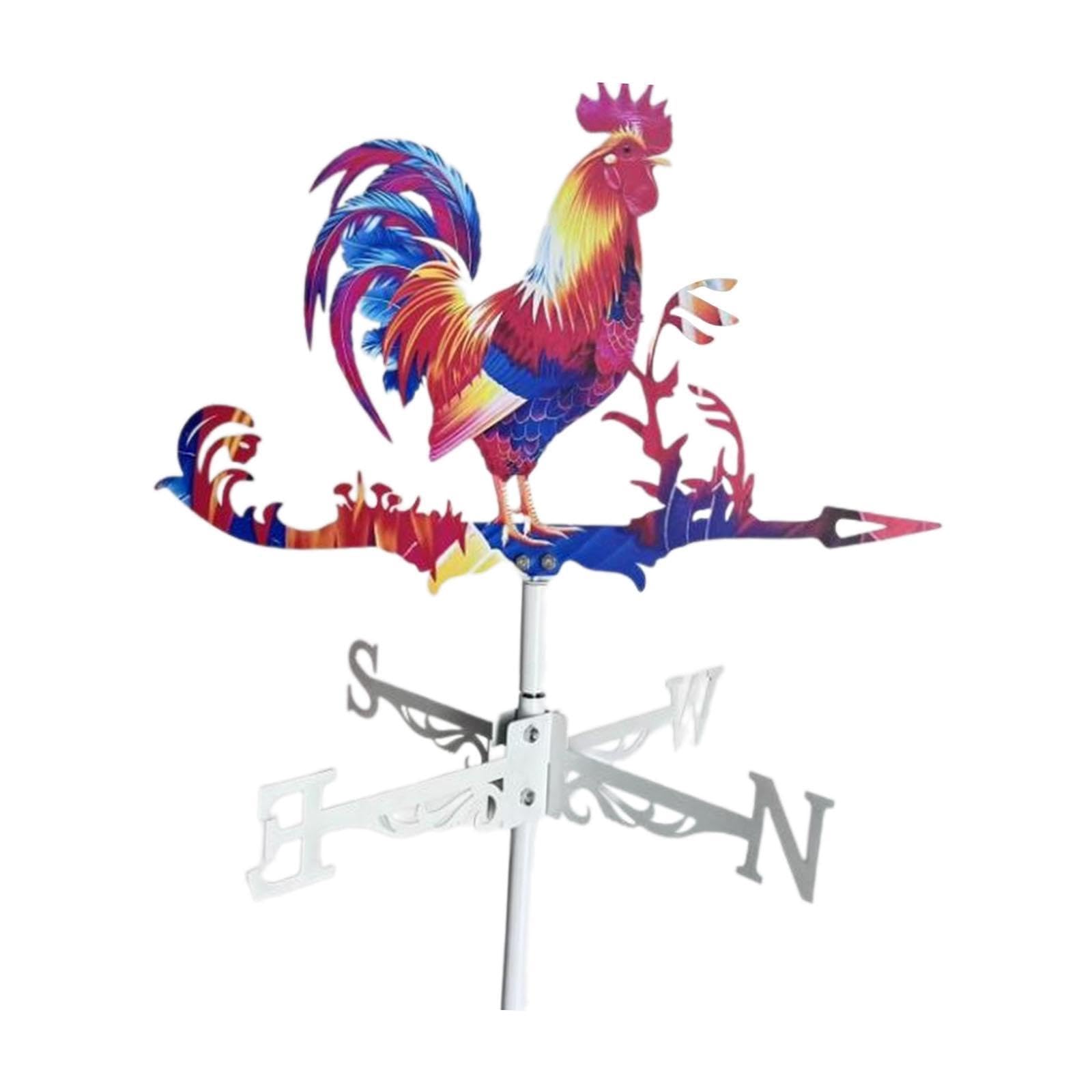 Rooster Weathervane Animal Iron Weather Vane for Farmhouse Courtyard Garden-image-14