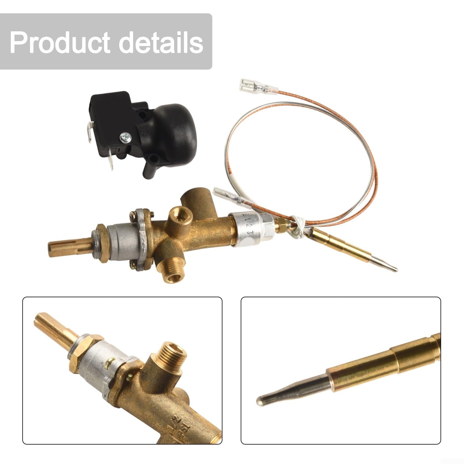 Kit di riparazione a gas per riscaldatori da patio, sonda a termocoppia e dispositivo di protezione contro la fiamma, per riscaldatori a propano da tavolo a cupola, riscaldatori da terra