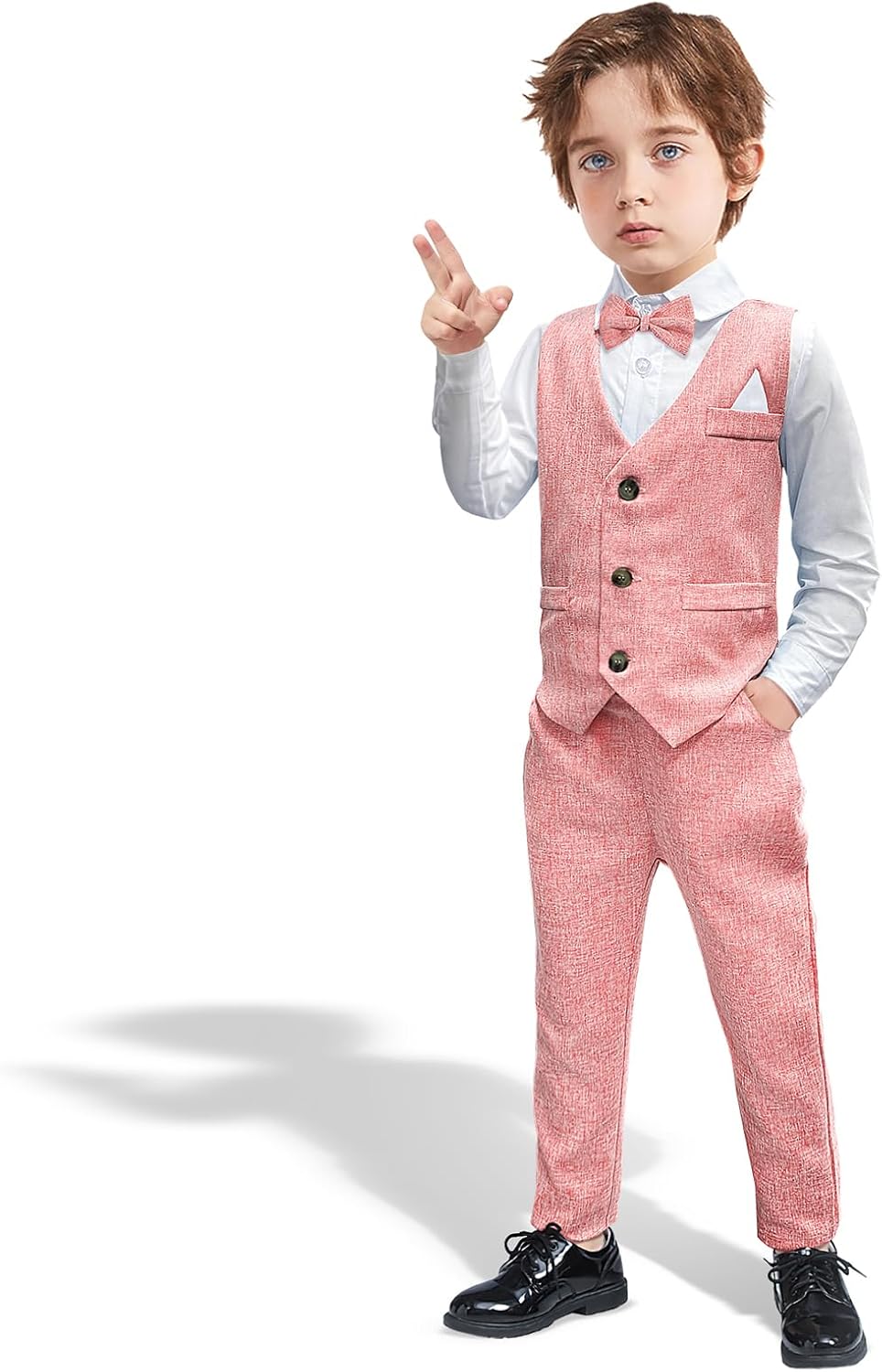 Yilaku Boys Suits Ring Bearer Outfit Toddler Suits with Vest+Shirt+Pants Sets Kids Dress Clothes for 18 Months-9 Years