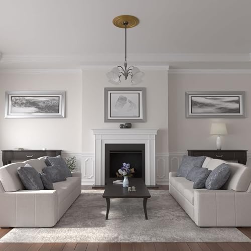 Miniatura 188 de Ekena Millwork CM25COUWF Cole Medallón de techo, 65.8525cmOD x 9.575cmID x 1 3/8"P, pintado a mano blanco ultra puro