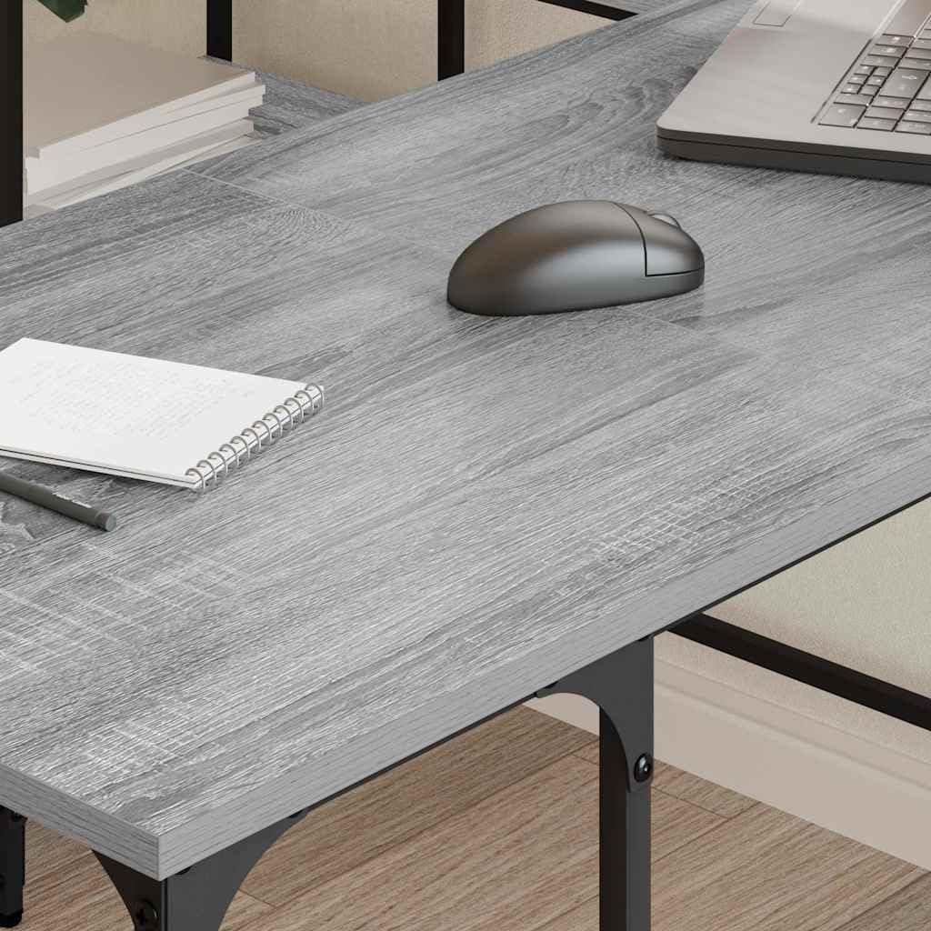 Scrivania ad Angolo a L 139x139 cm in Legno Multistrato e Metallo | Tavolo porta pc angolare salvaspazio per studio e ufficio con ripiani aperti e robusto telaio industriale in metallo