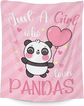 Panda Blanket Gifts - 60"x80" Cute Throw Blanket for Kids, Adults - Pink Soft Fuzzy Blankets for Bed, Couch & Living Room