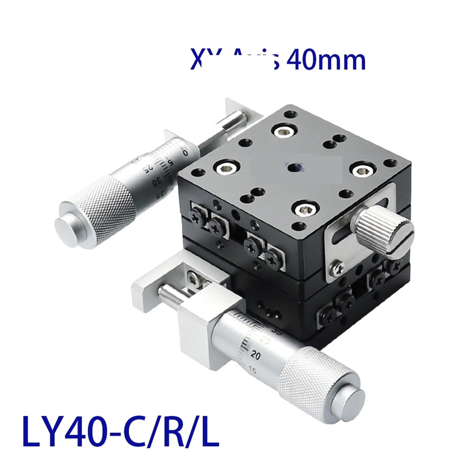 Piattaforma di posizionamento rotante motorizzata XY 40 * 40 mm LY40-R LY40-L LY40-C Piattaforma di spostamento manuale Micrometro a rotaia trasversale lineare Stazione di rifinitura della piattafor
